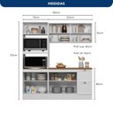 Ver imagem 3 de Cozinha Completa Modulada Americana com Vidro Reflecta 3 Peças Yescasa