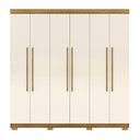 Ver imagem 3 de Guarda-Roupa Casal com 6 Portas 2 Gavetas Buriti Marrom/Nature/Champanhe