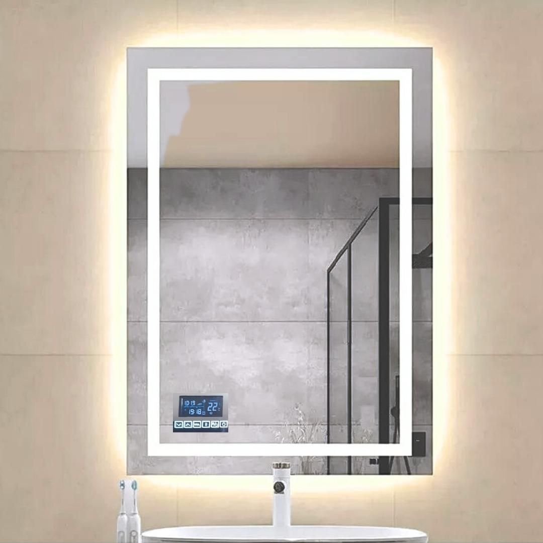 Espelho Iluminado Inteligente 50x70cm Touch-screen, Music Player, Compatível com Alexa 6000k Branco