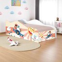 Ver imagem 1 de Cama Solteiro Infantil com Colchão Patrulha Ursinhos com Grade MDF Branco Casah