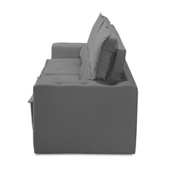 Sofá Retrátil e Reclinável 2 lugares com Molas 1,50m Livia Suede Cinza Adonai Estofados - 8
