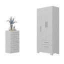 Ver imagem 2 de Quarto Infantil Completo Guarda Roupa 3 Portas 2 Gavetas com Cômoda 5 Gavetas Amy Espresso Móveis Branco