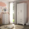 Quarto Infantil Completo Guarda Roupa 3 Portas 2 Gavetas com Cômoda 5 Gavetas Amy Espresso Móveis - 1