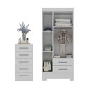 Ver imagem 3 de Quarto Infantil Completo Guarda Roupa 3 Portas 2 Gavetas com Cômoda 5 Gavetas Amy Espresso Móveis Branco