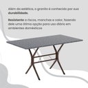Ver mais imagens de Conjunto Sala de Jantar Mesa Retangular 120x75cm Tampo Granito Ocre 4 Cadeiras Paraty Marrom/Paraopeba