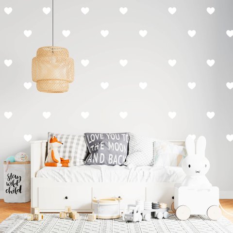 Kit Adesivos de Parede Coração Grande 100 Unidades Quarto Infantil Vitrine