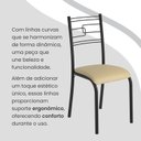 Ver imagem 7 de Conjunto Sala de Jantar Mesa Retangular 120x75cm Tampo Granito Ocre 4 Cadeiras Paraty Preto/Creme/Fosco