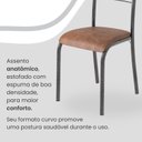 Ver imagem 6 de Conjunto Sala de Jantar Mesa Retangular 120x75cm Tampo Granito Ocre 4 Cadeiras Paraty Prata/C. Marrom/Mart