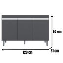 Ver imagem 4 de Balcão para Pia Manu 120 Cm Cinza Ajl
