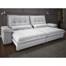 Sofá Bergamo 2,10m Retrátil e Reclinável Linho Soft Prata - Netsofas - 2