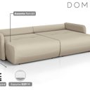 Ver imagem 4 de Sofá Retrátil e Reclinável 200cm Veludo Domus Bege Marfim