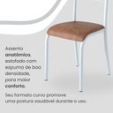 Ver imagem 6 de Conjunto Sala de Jantar Mesa Retangular 120x75cm Tampo Granito Ocre 4 Cadeiras Paraty Branco/C. Marrom