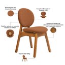 Ver imagem 6 de Cadeira para Sala de Jantar Cozinha Estofada Rattan Ibis L02 Bouclê Terracota - Lyam Decor