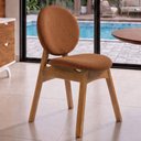 Ver imagem 4 de Cadeira para Sala de Jantar Cozinha Estofada Rattan Ibis L02 Bouclê Terracota - Lyam Decor