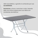 Ver mais imagens de Conjunto Sala de Jantar Mesa Retangular 120x75cm Tampo Granito Ocre 4 Cadeiras Paraty Branco/Creme