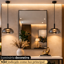 Ver imagem 2 de Lustre Pendente 22,5cm Vidro Fumê Luz Indireta Redondo Luminária Teto Gimpo Kjdde-271-anth