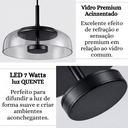 Ver imagem 6 de Lustre Pendente 22,5cm Vidro Fumê Luz Indireta Redondo Luminária Teto Gimpo Kjdde-271-anth