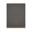 Ver imagem 3 de Guarda-Roupa Casal 6 Portas e 3 Gavetas Imperial Marrom/Nature/Alasca