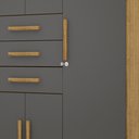 Ver mais imagens de Guarda-Roupa Casal 6 Portas e 3 Gavetas Imperial Marrom/Nature/Alasca