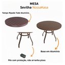 Ver imagem 5 de Kit 4 Cadeiras Alumínio + 1 Mesa Ripada Ø120CM com Guarda Sol Piscina Jardim Preto