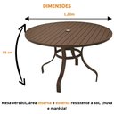 Ver imagem 4 de Kit 4 Cadeiras Alumínio + 1 Mesa Ripada Ø120CM com Guarda Sol Piscina Jardim Preto