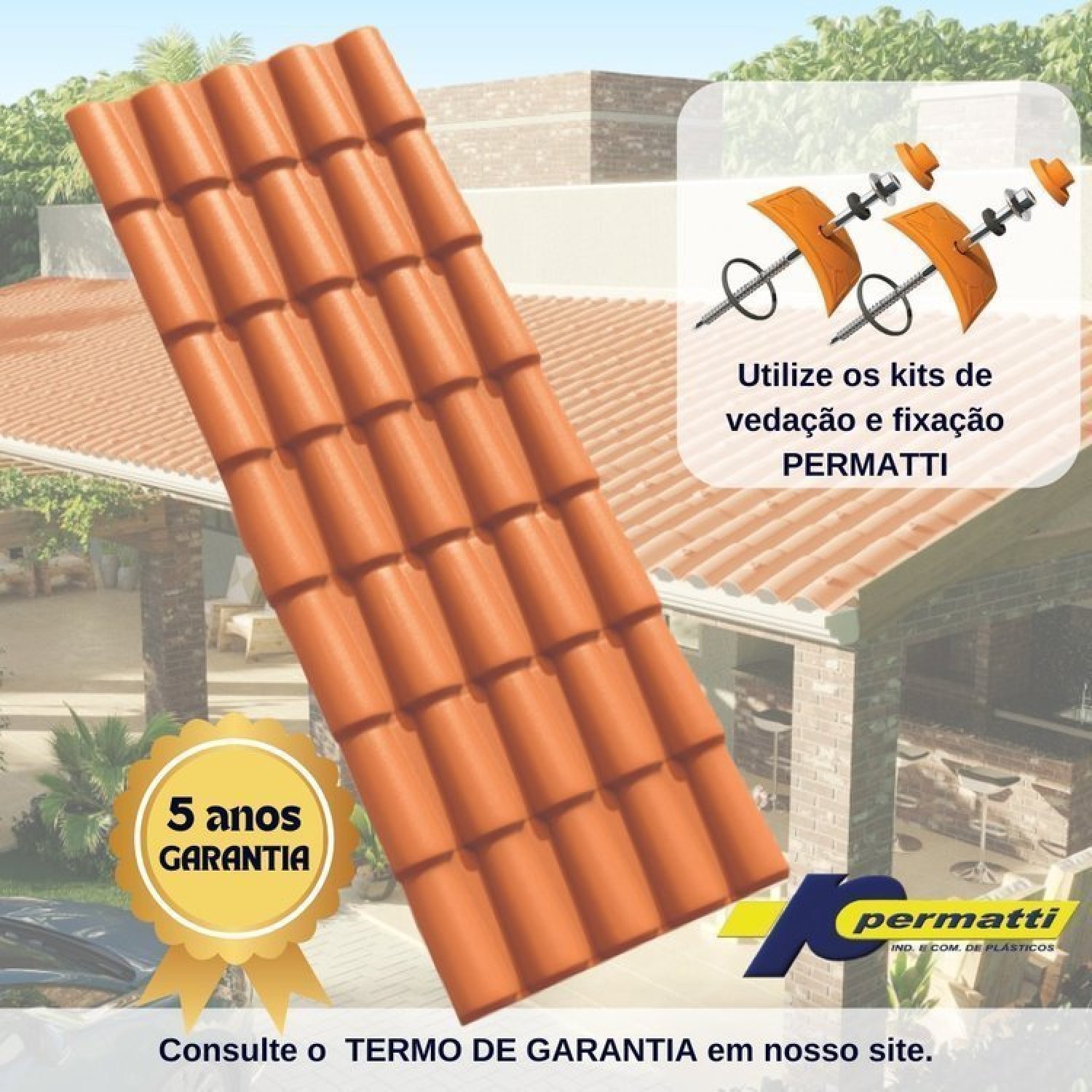 Kit com 20 Telhas de Pvc Plan 198x88cm - 5