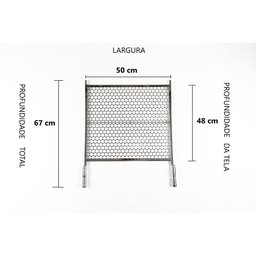 Grelha Moeda Inox 50cm + Suporte Inox para Churrasqueiras - 3