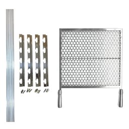 Grelha Moeda Inox 50cm + Suporte Inox para Churrasqueiras - 1
