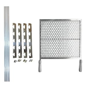 Grelha Moeda Inox 50cm + Suporte Inox para Churrasqueiras