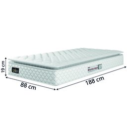 Colchão Solteiro Espuma D33 Pillow Top New Millenium Branco Hellen - 2