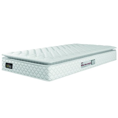 Colchão Solteiro Espuma D33 Pillow Top New Millenium Branco Hellen