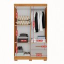Ver imagem 3 de Guarda-roupa Diamante Premium 4 Portas 2 Gavetas com Pés e Espelho Cinamomo/off White - Pnr Móveis