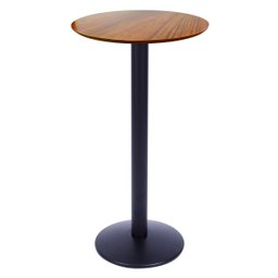 Mesa Bistrô Imperatriz Preta com Tampo de Madeira Ø 50cm - Madeira Imbúia - 1