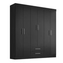 Ver imagem 1 de Guarda Roupa Espaçoso Kioto 6 Portas 2 Gavetas - Preto