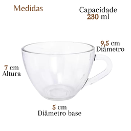 Conjunto de Pires Redondo e Xícara de Café 230ml - 6