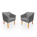 Ver imagem 1 de Kit com 2 Cadeiras Poltrona para Sala Moderna e Versátil Millie Corino