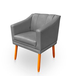 Kit com 2 Cadeiras Poltrona para Sala Moderna e Versátil Millie Corino - 4