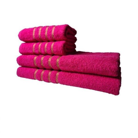 Jogo de Toalha 2 Banho 2 Rosto - 4pçs Coleção Dubai 100% Algodão Pink