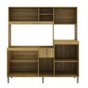 Ver imagem 4 de Cozinha Compacta 8 Portas 1 Gaveta e 3 Nichos 186cm 2203 Yescasa Marrom/Carvalho Dakar/Branco