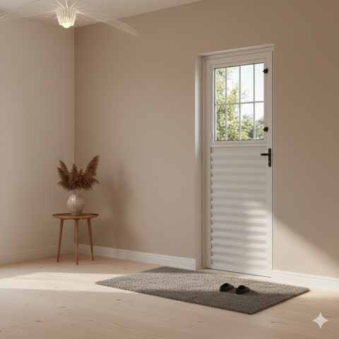 Porta Social de Alumínio Branco 210x80 Lado Esquerdo Linha 25