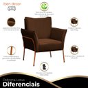 Ver imagem 4 de Poltrona para Sala Decorativa Lotus Bronze Assento Veludo Marrom - Iben Móveis