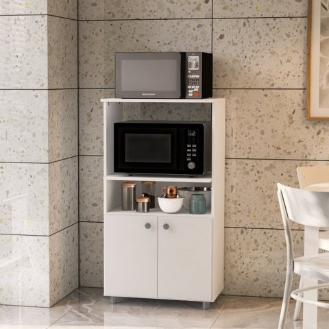Armário para Forno e Microondas com 2 Portas 2309 Yescasa Branco