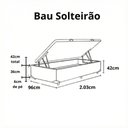 Ver imagem 5 de Box Baú Solteirão Blindado na Chapa de Madeira - Suede Rosa
