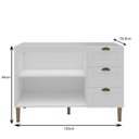 Ver imagem 3 de Balcão de Cozinha 2 Portas 3 Gavetas 120cm 2324 Provençal Yescasa Branco