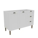Ver imagem 1 de Balcão de Cozinha 2 Portas 3 Gavetas 120cm 2324 Provençal Yescasa Branco