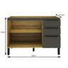 Armário Balcão de Cozinha 120cm com 2 Portas e 3 Gavetas 2306 - 3