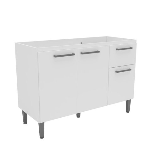 Armário Balcão de Cozinha 3 Portas 1 Gaveta 120cm Yescasa Branco