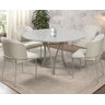 Mesa de Jantar Redonda 1,20m Vidro Off White com 4 Cadeiras Aurora - 2