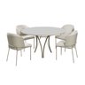 Mesa de Jantar Redonda 1,20m Vidro Off White com 4 Cadeiras Aurora - 1