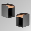 Ver imagem 2 de Kit com 2 Mesas de Cabeceira Aerea 20cm em Aço Nicho Suspenso Decorativo Quarto Linha Home - Preta
